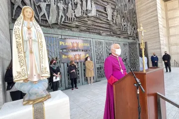 Archbishop Salvatore Cordileone speaks at the San Francisco for Unity prayer service against racism.